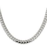 Sterling Silver 7.35mm Domed w/ Side D/C Curb Chain - QR-F52E2BE0-6155