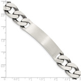 Sterling Silver 7.5inch Engraveable Antiqued Curb Link ID Bracelet - QI-2FAADA2D-4934