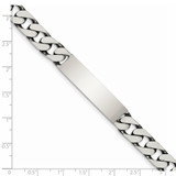 Sterling Silver 7.5inch Engraveable Antiqued Curb Link ID Bracelet - QI-D0F50745-1170