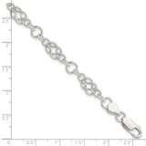 Sterling Silver 7.5inch Polished Fancy Knot-Link Bracelet