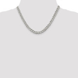 Sterling Silver 7.5mm Pav‚ Curb Chain - QC-A306E90B-2743