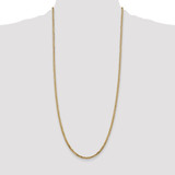 14K 30 inch 2.9mm Flat Beveled Curb with Lobster Clasp Chain