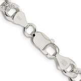Sterling Silver 7.5mm Pav‚ Curb Chain - QC-DB2A9B3A-7241