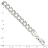 Sterling Silver 7.5mm Semi-Solid Double Link Charm Bracelet - QG-4282F90D-9545