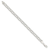 Sterling Silver 7.5mm Semi-Solid Double Link Charm Bracelet - QG-9FA57960-7095