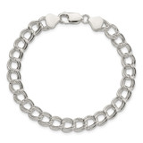 Sterling Silver 7.5mm Semi-Solid Double Link Charm Bracelet - QG-B750E82D-5737