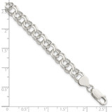 Sterling Silver 7.6mm Double Link Charm Bracelet - QG-1A7326F0-7813