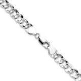 Sterling Silver 7.6mm Hammered Curb Chain - QH-FF859FEF-7310