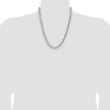 Sterling Silver 7.6mm Hammered Curb Chain - QH-FF859FEF-7310