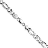 Sterling Silver 7.6mm Hammered Figaro Chain - QH-5BB350BD-3720