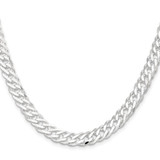 Sterling Silver 7.75mm 6 Side D/C Flat Double Curb Chain - QF-3DBA27DC-9916