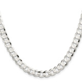 Sterling Silver 7.8mm Concave Beveled Curb Chain - QC-CADF402B-7556