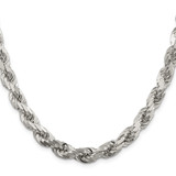 Sterling Silver 7.8mm Diamond-cut Rope Chain - QD-002F1A82-4730