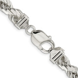 Sterling Silver 7.8mm Diamond-cut Rope Chain - QD-320F7ACC-9587