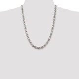 Sterling Silver 7.8mm Diamond-cut Rope Chain - QD-320F7ACC-9587
