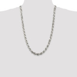 Sterling Silver 7.8mm Diamond-cut Rope Chain - QD-B3B82386-1171