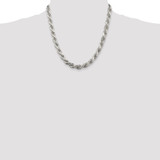 Sterling Silver 7.8mm Diamond-cut Rope Chain - QD-B4237754-4660