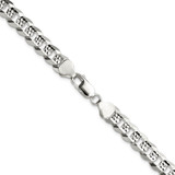 Sterling Silver 7.9mm Flat D/C Pave Curb Chain - QP-174CFA4E-9909