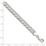 Sterling Silver 7.9mm Flat D/C Pave Curb Chain - QP-85351282-8849