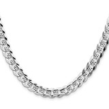 Sterling Silver 7.9mm Flat D/C Pave Curb Chain - QP-FA5C235D-4116