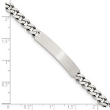 Sterling Silver 7inch Engraveable Antiqued Curb Link ID Bracelet - QI-45657402-8625