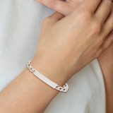 Sterling Silver 7inch Polished Engraveable Figaro Link ID Bracelet - QI-D10BFD50-4438
