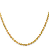 14K 30 Inch 3.35mm Diamond-cut Quadruple Rope Lobster Clasp Chain