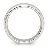 Sterling Silver 7mm Brushed Domed Grooved Fancy Band Size 7