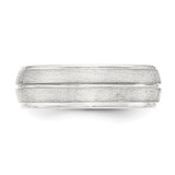 Sterling Silver 7mm Brushed Domed Grooved Fancy Band Size 7.5
