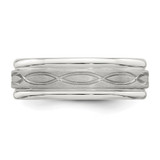 Sterling Silver 7mm Brushed Flat Intertwined Design Beveled Edge Fancy Band Size 10