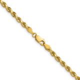 14K 30 inch 3.5mm Diamond-cut Rope with Lobster Clasp Chain