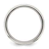 Sterling Silver 7mm Brushed Flat Intertwined Design Beveled Edge Fancy Band Size 8