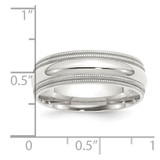 Sterling Silver 7mm Comfort Fit Double Milgrain Size 7 Band