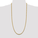 14K 30 inch 3.6mm Semi-Solid Round Box with Lobster Clasp Chain