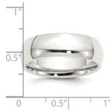 Sterling Silver 7mm Comfort Fit Size 12 Band