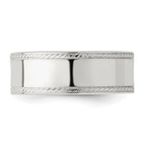 Sterling Silver 7mm Flat with Rope Edge Size 12 Band