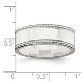 Sterling Silver 7mm Flat with Rope Edge Size 6 Band