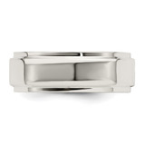 Sterling Silver 7mm Flat with Step Edge Size 7 Band