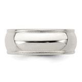 Sterling Silver 7mm Half Round Milgrain Size 9.5 Band