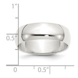 Sterling Silver 7mm Half Round Size 11.5 Band