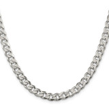 Sterling Silver 7mm Pav‚ Curb Chain - QC-748B83ED-8175