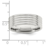 Sterling Silver 7mm Polished 5-Row Fancy Band Size 7.5