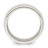 Sterling Silver 7mm Polished Domed Grooved Fancy Band Size 13