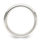 Sterling Silver 7mm Polished Flat Intertwined Design Beveled Edge Fancy Band Size 7