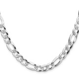 Sterling Silver 8.0mm Flat D/C Pave Figaro Chain - QP-3D8B0601-1504