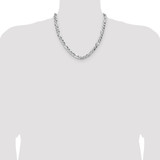 Sterling Silver 8.0mm Flat D/C Pave Figaro Chain - QP-9DA4CAD3-2323