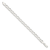 Sterling Silver 8.1mm Semi-solid Flat Curb Chain - QL-8A3B8879-9576