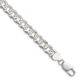 Sterling Silver 8.25mm Flat D/C Pave Curb Chain - QP-1320ADFA-4292