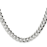 Sterling Silver 8.25mm Flat D/C Pave Curb Chain - QP-4656D3E8-7221