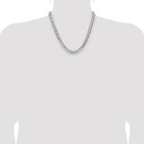 Sterling Silver 8.25mm Flat D/C Pave Curb Chain - QP-A4C8A8AC-5430